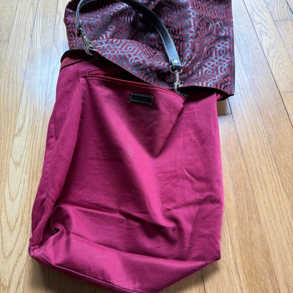 J. McLaughlin Red Printed Shopper Handbag - Picture 13 of 16